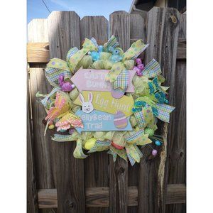 Easter Bunny Deco Mesh Wreath